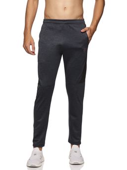 DOMIN8 - Men Charcoal Stretchable Zipper Pocket and Inside Drawstring Track Pant
