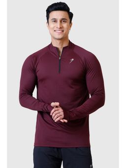 FUAARK - Men Rush Full Sleeve Wine T-Shirt