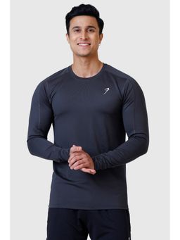 FUAARK - Men Rush Slim Fit Full Sleeve Charcoal T-Shirt