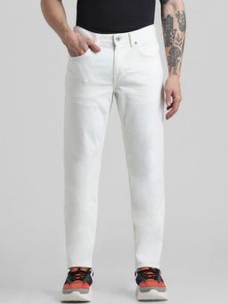 Jack & Jones - White Glenn Slim Fit Low Rise Stretch Jeans
