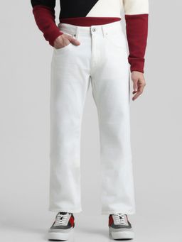 Jack & Jones - White Ray Bootcut Mid Rise Stretch Jeans