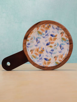 IREKA HOMES - Acacia Wood Server with Enamel