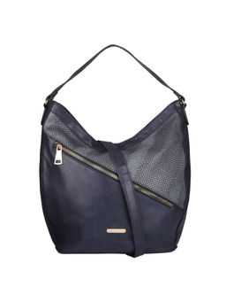 ELLE - Navy Blue Patterned Hobo Handbag
