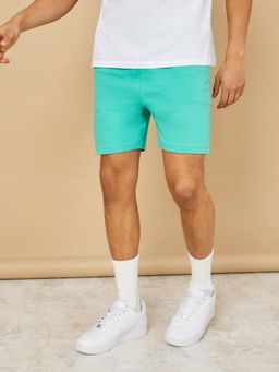 Styli - Green Basic Regular Fit Solid Knit Shorts