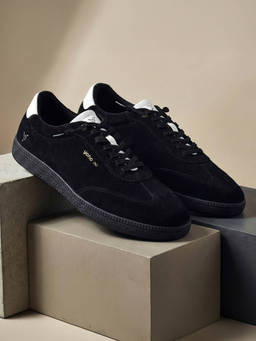Yoho - Infinity Men’S Versatile Premium Suede Comfortable Slip On Black Sneakers