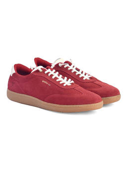 Yoho - Infinity Men’S Versatile Premium Suede Comfortable Slip On Red Sneakers