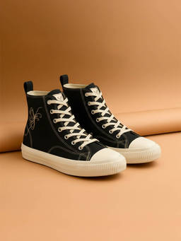 Yoho - Black Canvas Casual Women Sneakers