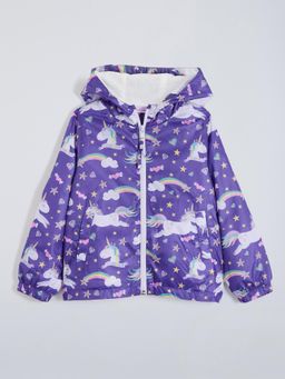 Hopscotch - Unicorn Star Waterproof Jacket - Purple