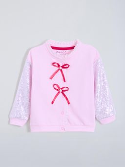 Hopscotch - Sequin Embellished Cotton Top - Pink