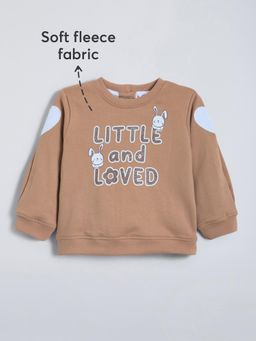 Hopscotch - Text Cotton Sweatshirt - Brown