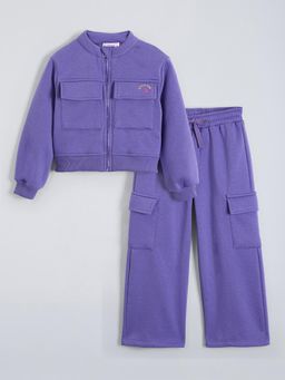 Hopscotch - High Neck Jogger with Jacket - Lavender