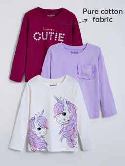 Hopscotch - Unicorn Cotton T-Shirts - Multi-Color