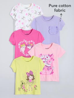 Hopscotch - Animal Cotton T-Shirts - Multi-Color (Pack of 3)