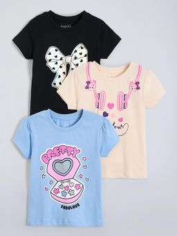 Hopscotch - Graphic Cotton T-Shirts - Multi-Color