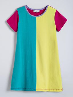 Hopscotch - Colorblock A-Line Casual Knee Dress - Multi-Color