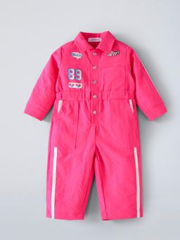 Hopscotch - Numeric Collared Jumpsuit - Pink