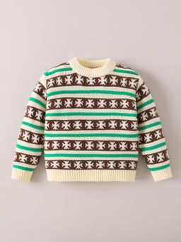 Hopscotch - Fair Isle Snowflake Sweater - Multi-Color