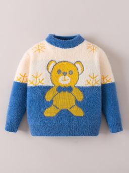 Hopscotch - Teddy Bear Pullover Sweater - Blue