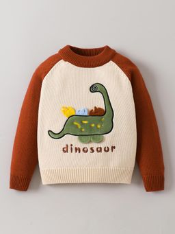 Hopscotch - Dinosaur Applique Sweater - Beige