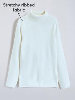 Hopscotch - Turtle Neck Thermal Top - White