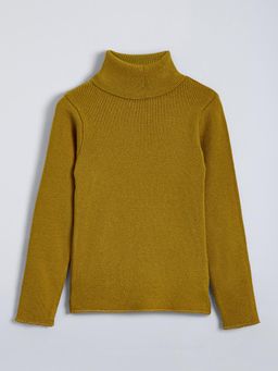 Hopscotch - Turtle Neck Thermal Top - Khaki