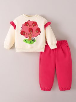 Hopscotch - Crochet Flower Sweatshirt and Joggers - Cream