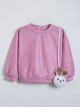 Hopscotch - Textured Sweatshirt with Bag - Lavender