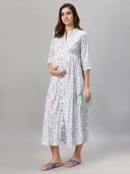 Mamma's Maternity - Floral Rayon Feeding Dress