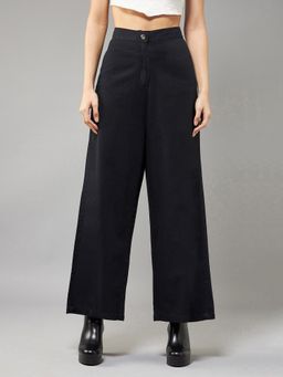 DOLCE CRUDO - Black Wide Leg High Rise Denim Jeans