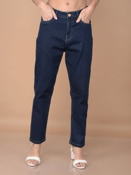 CRIMSOUNE CLUB - Navy Blue Mom Fit Jeans