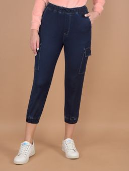 CRIMSOUNE CLUB - Navy Blue Crop Length Cargo Joggers
