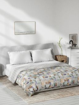 Ddecor Live Beautiful - Geometric 100 Precent Cotton Reversible Double Dohar - Multi