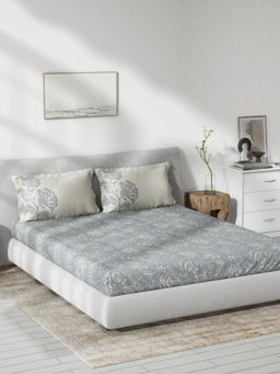 Ddecor Live Beautiful - Glorious 100 Precent Cotton Double Bedsheet with 2 Pillow Covers - Blue