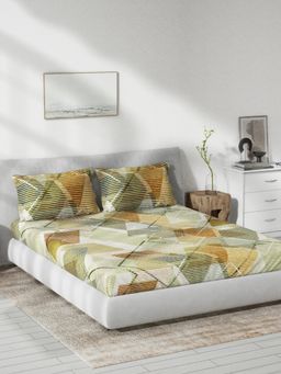 Ddecor Live Beautiful - Symphony 100 Precent Cotton Double Bedsheet with 2 Pillow Covers - Brown