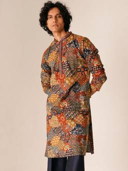 KISAH - Mens Cotton Multi-Color Kurta