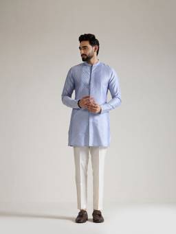 KISAH - Mens Blended Light Blue Kurta