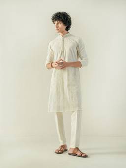 KISAH - Mens Cotton Off White Kurta