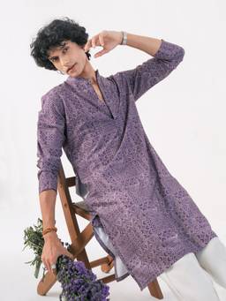 KISAH - Mens Cotton Purple Kurta