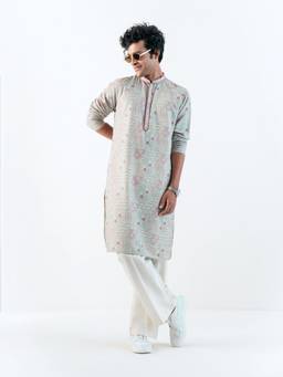 KISAH - Mens Blended Green Kurta