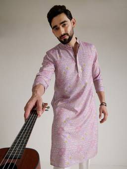 KISAH - Mens Blended Pink Kurta