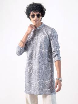 KISAH - Mens Blended Blue Kurta