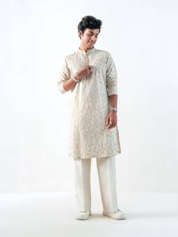 KISAH - Mens Cotton Off White Kurta