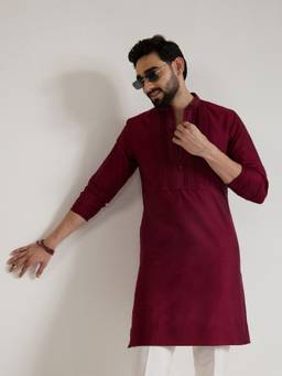 KISAH - Mens Blended Maroon Kurta