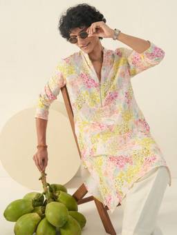 KISAH - Mens Cotton Off White Kurta