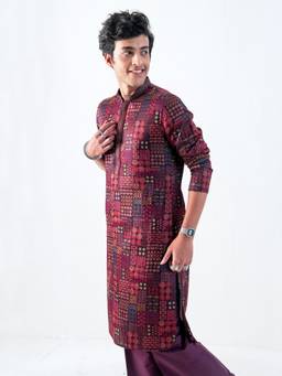 KISAH - Mens Blended Maroon Kurta