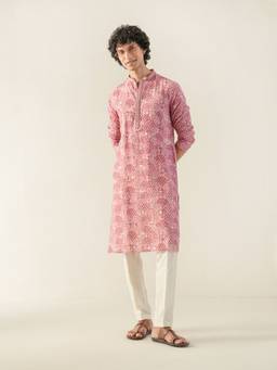KISAH - Mens Blended Pink Kurta