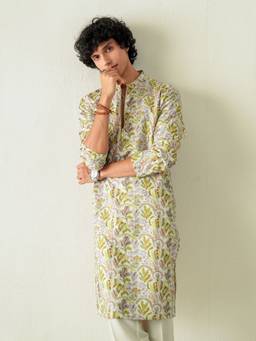 KISAH - Mens Blended Multi-Color Kurta