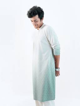 KISAH - Mens Rayon White Kurta