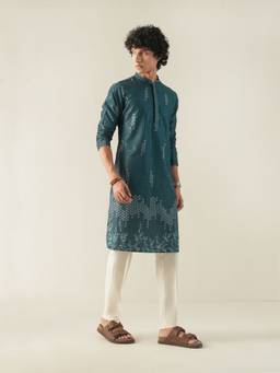 KISAH - Mens Blended Blue Kurta