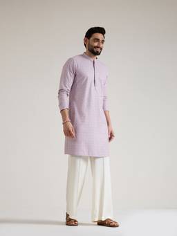 KISAH - Mens Blended Lavender Kurta